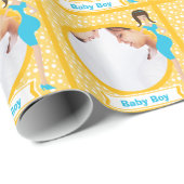 Papier Cadeau Papier d'enveloppement photo pour bébé personnalis (Coin rond)