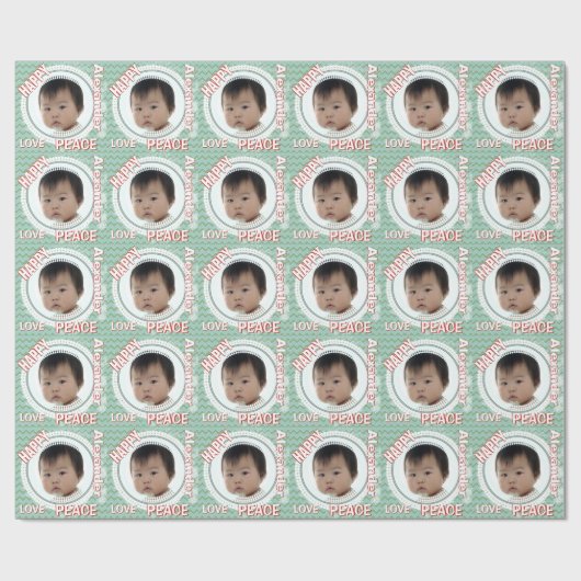 Papier Cadeau Papier d'enveloppement photo SNOWFLAKE pour bébé p (Plat)