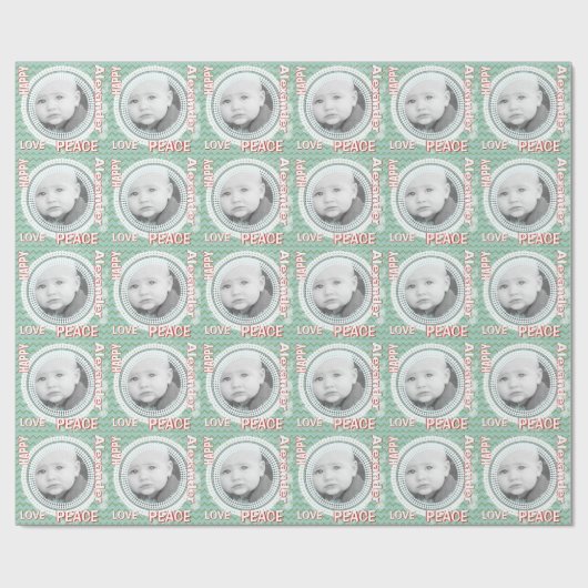 Papier Cadeau Papier d'enveloppement photo SNOWFLAKE pour bébé p (Plat)