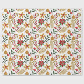 Papier Cadeau Papier d'enveloppement Plante de Noël (Plat)