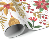 Papier Cadeau Papier d'enveloppement Plante de Noël (Coin rond)