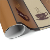 Papier Cadeau Papier d'enveloppement pour amateurs de café (Coin rond)