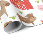 Papier Cadeau Papier d'enveloppement pour animaux de ferme et de (Coin rond)