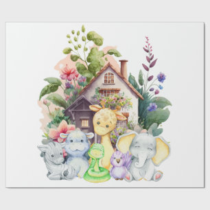 Papier Cadeau Papier d'enveloppement pour animaux mignons