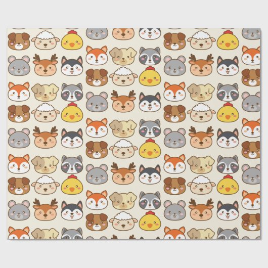 Papier Cadeau Papier d'enveloppement pour animaux mignons (Plat)