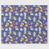 Papier Cadeau Papier d'enveloppement pour animaux spatiaux (Plat)