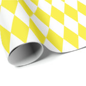Papier Cadeau Papier d'enveloppement pour arlequins jaunes et bl (Coin rond)