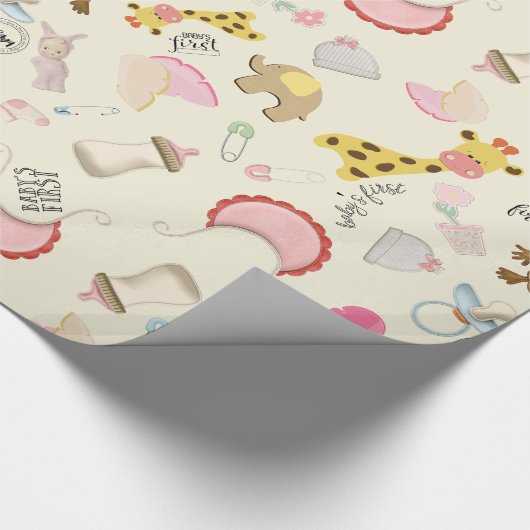 Papier Cadeau Papier d'enveloppement pour bébé animal (Coin)