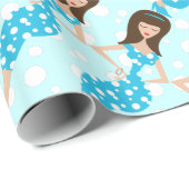 Papier Cadeau Papier d'enveloppement pour bébé personnalisé (Coin rond)