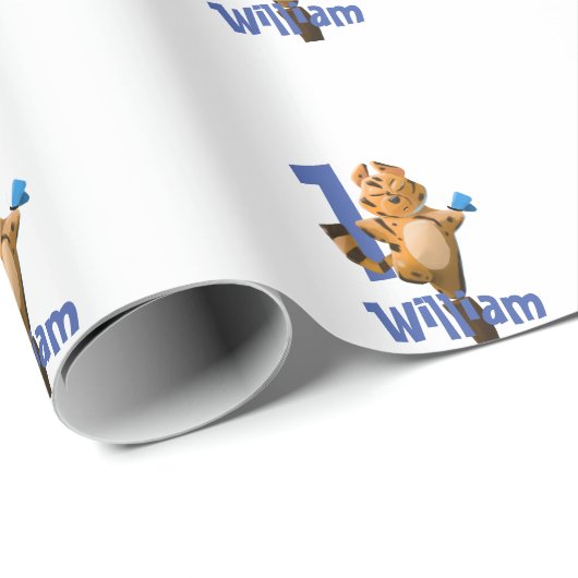 Papier Cadeau Papier d'enveloppement pour bébé Tiger plaqué prem (Coin rond)