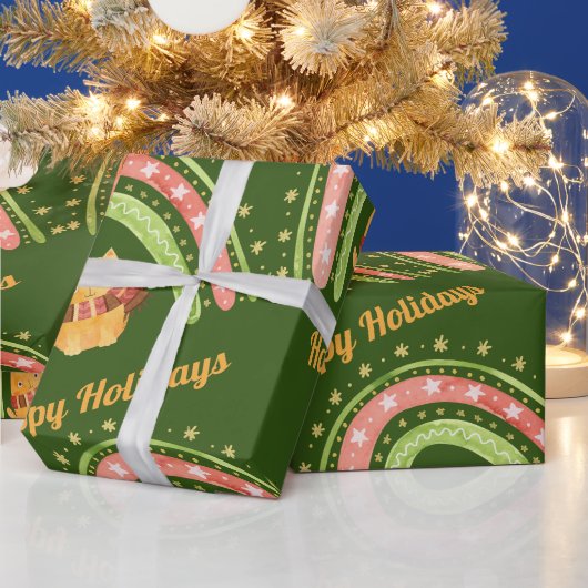 Papier Cadeau Papier d'enveloppement pour chat et arc-en-ciel (Vacances)