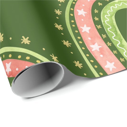 Papier Cadeau Papier d'enveloppement pour chat et arc-en-ciel (Coin rond)