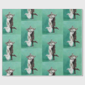 Papier Cadeau Papier d'enveloppement pour chats dansants vintage (Plat)