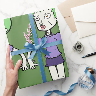 Papier Cadeau Papier d'enveloppement pour femme Zombie