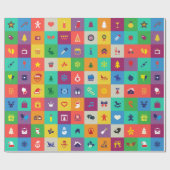 Papier Cadeau Papier d'enveloppement pour icônes de Noël multico (Plat)