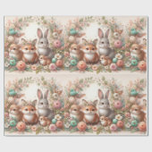 Papier Cadeau Papier d'enveloppement pour le lapin et le renard (Plat)