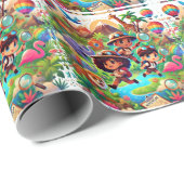 Papier Cadeau Papier d'enveloppement pour les amateurs d'aventur (Coin rond)