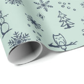 Papier Cadeau Papier d'enveloppement pour objets d'hiver - Monna (Coin rond)