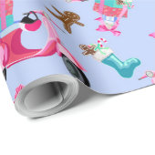 Papier Cadeau Papier d'enveloppement pour scooter de Noël rose m (Coin rond)