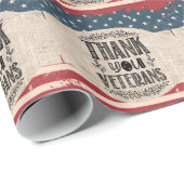 Papier Cadeau Papier d'enveloppement pour vétérans Merci (Coin rond)