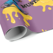 Papier Cadeau Papier d'enveloppement pourpre à la moutarde (Coin rond)