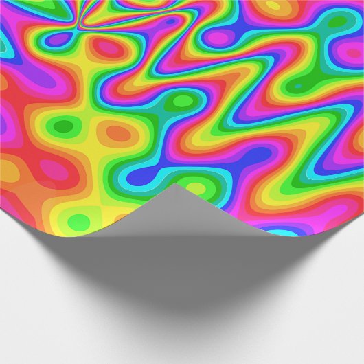 Papier Cadeau Papier d'enveloppement psychédélique coloré (Coin)