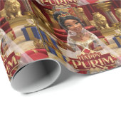 Papier Cadeau Papier d'enveloppement Red Purim Princess (Coin rond)