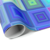 Papier Cadeau Papier d'enveloppement rétro-Abstrait bleu rose (Coin rond)