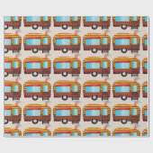Papier Cadeau Papier d'enveloppement RETRO CAMPER (Plat)