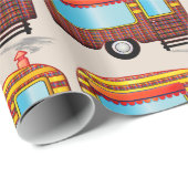 Papier Cadeau Papier d'enveloppement RETRO CAMPER (Coin rond)