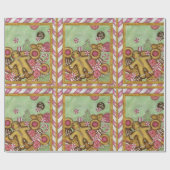 Papier Cadeau Papier d'enveloppement rétro Cookies de Noël (Plat)