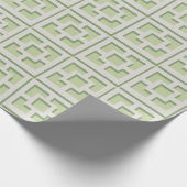 Papier Cadeau Papier d'enveloppement Retro Green Trellis (Coin)