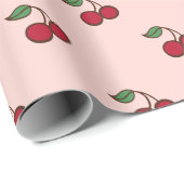 Papier Cadeau Papier d'enveloppement rétro pour cerisier (Coin rond)