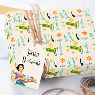 Papier Cadeau Papier d'enveloppement rétro pour femme de ménage