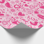 Papier Cadeau Papier d'enveloppement romantique Motif chaud et d (Coin)