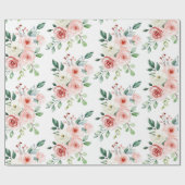 Papier Cadeau Papier d'enveloppement rose aquarelle (Plat)