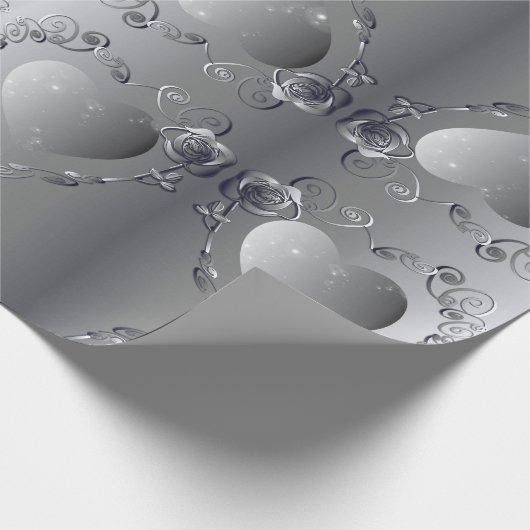 Papier Cadeau Papier d'enveloppement Rose argent (Coin)