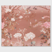 Papier Cadeau Papier d'enveloppement rose Peony Chinoiserie (Plat)