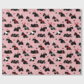 Papier Cadeau Papier d'enveloppement rose Terrier écossais de No (Plat)