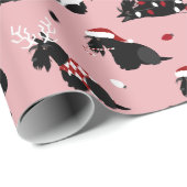 Papier Cadeau Papier d'enveloppement rose Terrier écossais de No (Coin rond)