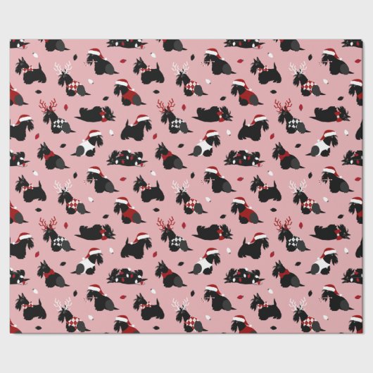 Papier Cadeau Papier d'enveloppement rose Terrier écossais de No (Couture)