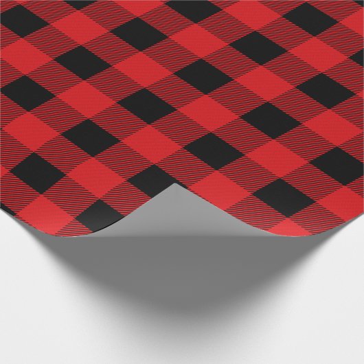 Papier Cadeau Papier d'enveloppement rouge et noir (Coin)