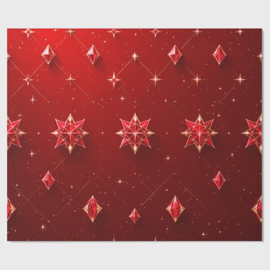 Papier Cadeau Papier d'enveloppement Ruby Star Gem (Plat)