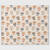 Papier Cadeau Papier d'enveloppement Shiba Inu (Plat)
