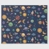 Papier Cadeau Papier d'enveloppement spatial (Plat)