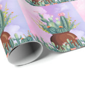 Papier Cadeau Papier d'enveloppement Sunrise Cactus (Coin rond)