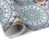 Papier Cadeau Papier d'enveloppement tactile turquoise (Coin rond)