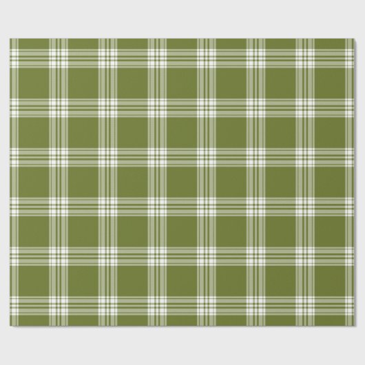 Papier Cadeau Papier d'enveloppement Tartan vert moderne (Plat)