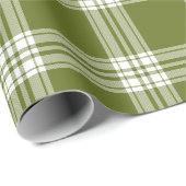 Papier Cadeau Papier d'enveloppement Tartan vert moderne (Coin rond)