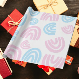 Papier Cadeau Papier d'enveloppement TransPride Pastel Arc-en-ci